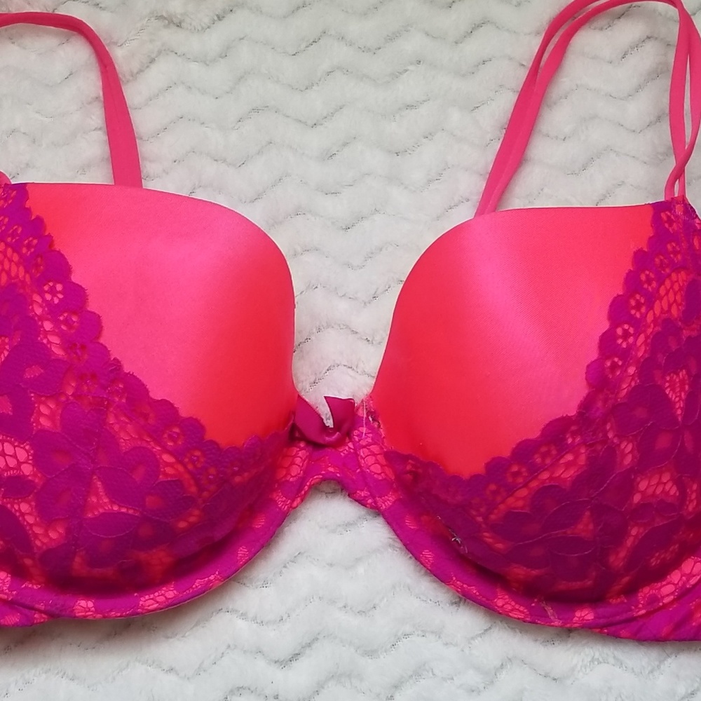 Victoria's Secret Lined Demi Hot Pink 38C